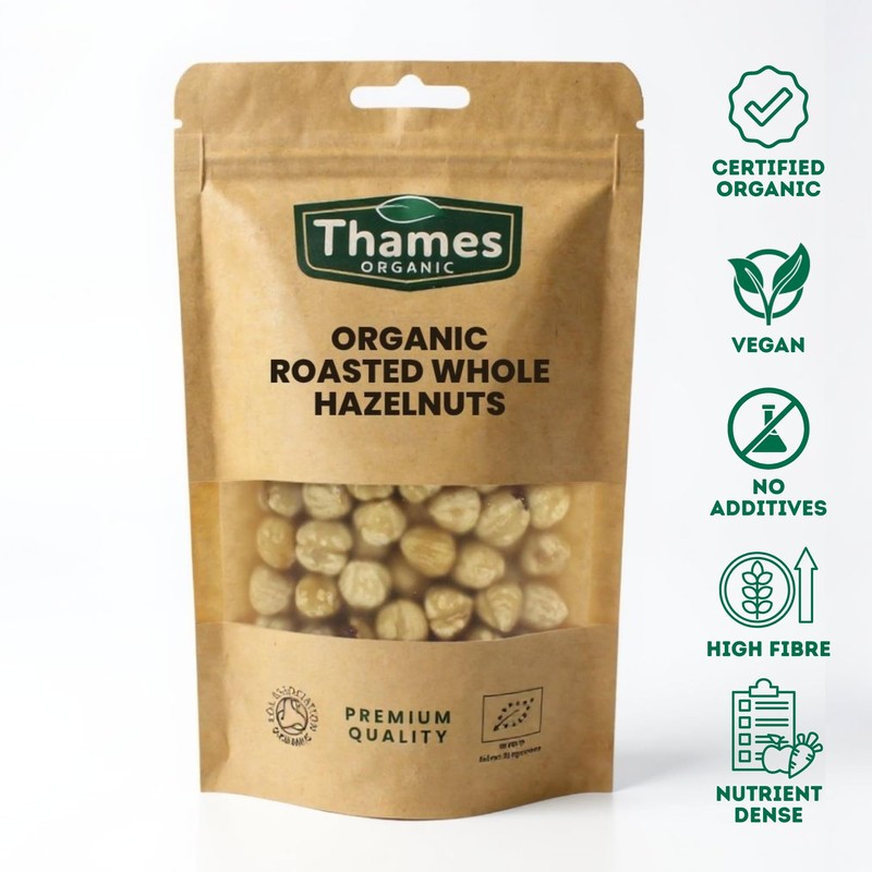Organic Roasted Hazelnuts - Whole Hazelnuts, No Additives or Preservatives
