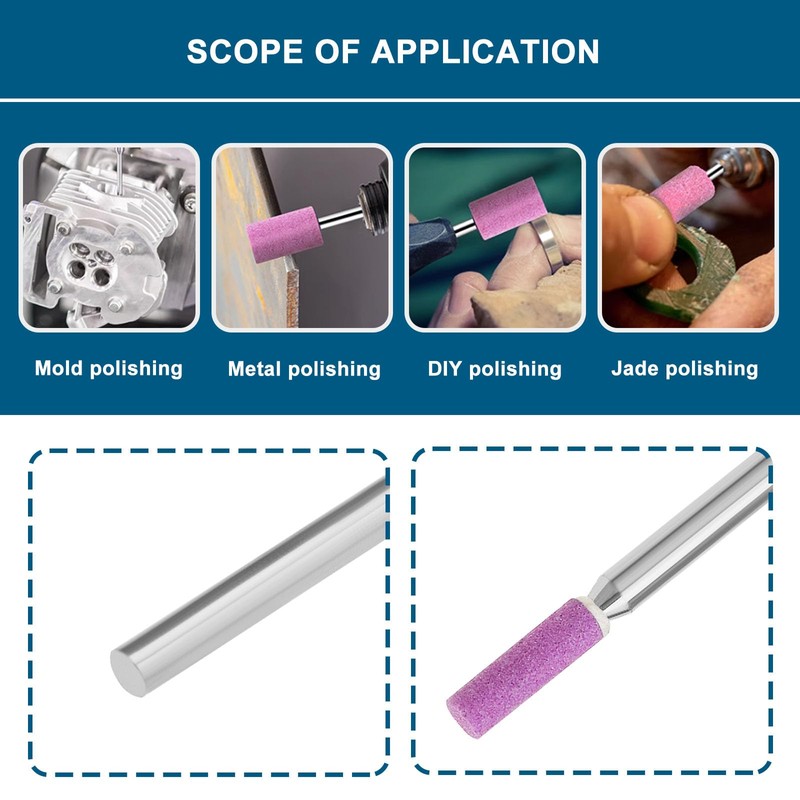 ECSiNG 20PCS Rotary Grinding Stones Drill Bit Red Corundum Grinding