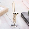 Miniature Trombone Replica with Stand and Case Gold Plated Instrument