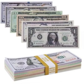 XIKTTK Play Money Dollar Notes Pack of 120, Fake Money 100 Dollar Notes, Fake Dollar, Prop Money, Fake Money, Play Money Dollar Notes, Fake Money Banks, Dollar Bills, Play Money for Children
