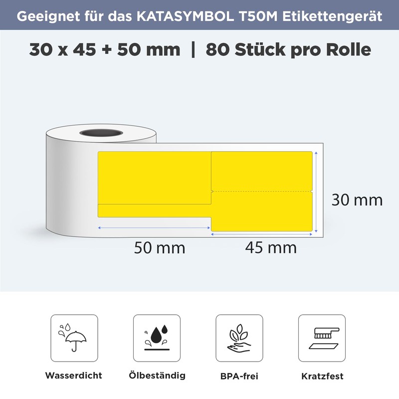 SUPVAN KATASYMBOL T50M Pro/Plus Label Tape Paper, Waterproof Labels for