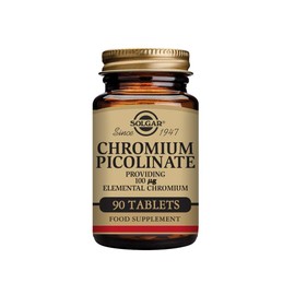 Solgar Chromium Picolinate 100 mcg Tablets - Balances Blood Glucose Levels - Supports the Metabolism - Easy to absorb - Food Supplement - Vegan, Vegetarian, Kosher - Pack of 90