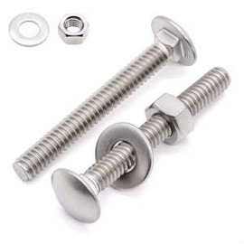 M8-1.25 x 40mm (6 Sets) Stainless Steel Carriage Bolt DIN603 with Hex Nut and Flat Washer, 304 Stainless Steel 18-8, by Glvaner