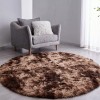 FJZFING Tie-Dyed Coffee Round Rug Ultra-Soft Plush Modern 7x7 Circle
