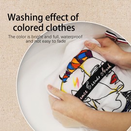 EFNHJF5 24 Colours Textile Pens, Machine Washable, Textile Painting Pens, Dual Tip Textile Brand Fabric Colouring Pens, Washable, Textile Paint for T-Shirts, Fabric Colouring Pens and Fabric Bags for