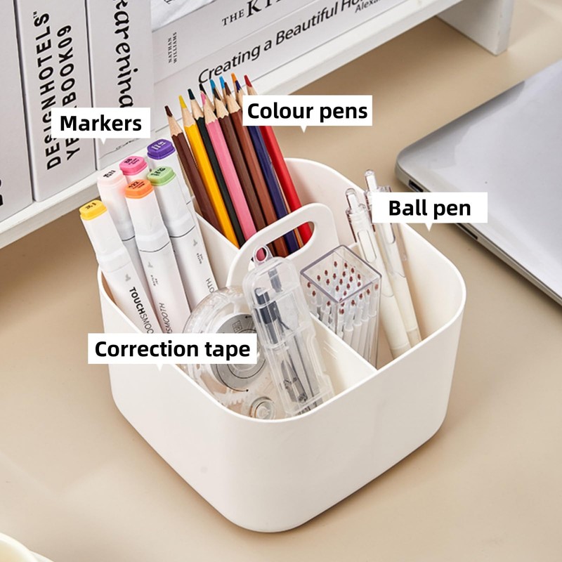 Minicoco Storage Box Multipurpose Table Organiser Cleaning Caddy with Handle