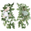 PATIKIL Wedding Arch Flowers,2Pcs Artificial Silk Faux Rose Flower Swag