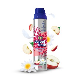 1001 Carpet Fresh Apple & Waterlily 300ml - Eliminates Odors, Crafted by Perfumers, this Unique Aroma Blends Sweet Apples, Pears, and Cranberries for a Revitalizing Top Note, No need to hoover