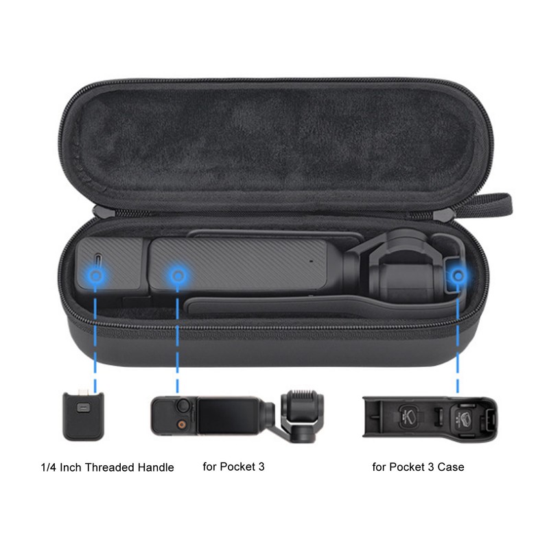 Carrying Case for Osmo Pocket 3 PU Fleece Portable Protective