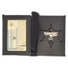 BOSTON LEATHER BOOK STYLE BADGE WALLET: 6 Point Star Cutout