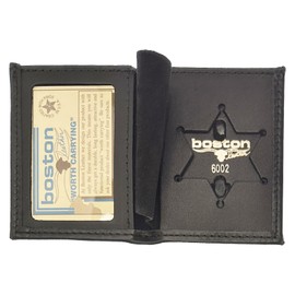 BOSTON LEATHER BOOK STYLE BADGE WALLET: 6 Point Star Cutout (150-S-6002)