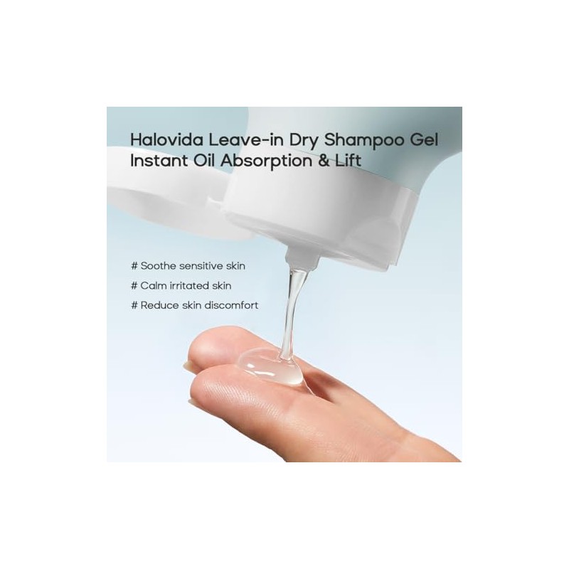 HALOVIDA Leave-in Dry Shampoo Gel, Instant Oil Absorption & Volume,