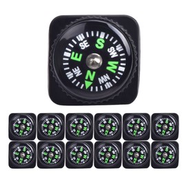 15pcs Slip-On Wrist Compass Hard Shell Liquid Filled Mini Small Button Compass Paracord Bracelet for Outdoor Hiking Survival Wrist Watch Band 3/4" (20mm)
