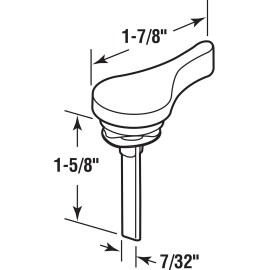 Prime-Line Products Sliding Door Latch Lever, 1-3/8 In. Tail, White Finish (Single Pack)