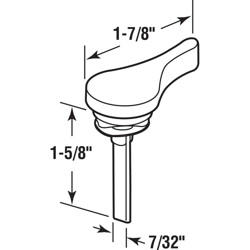 Prime-Line Products Sliding Door Latch Lever, 1-3/8 In. Tail, White