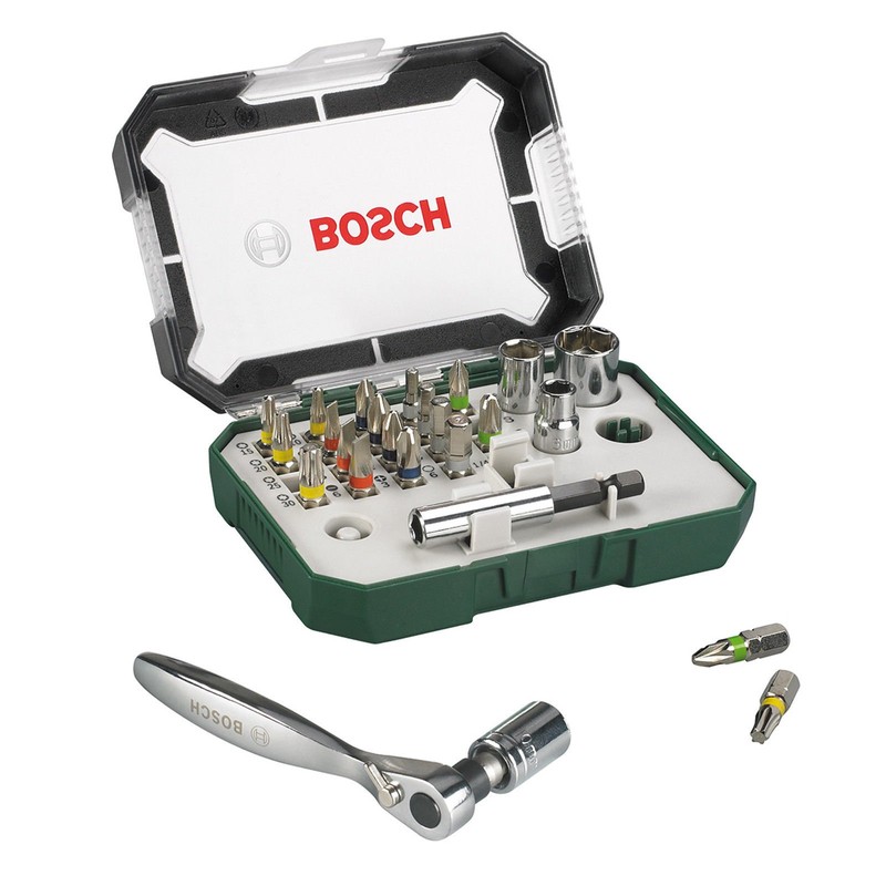 BOSCH 2607017322 Ratchet Screwdriver Bit Set 26 Piece