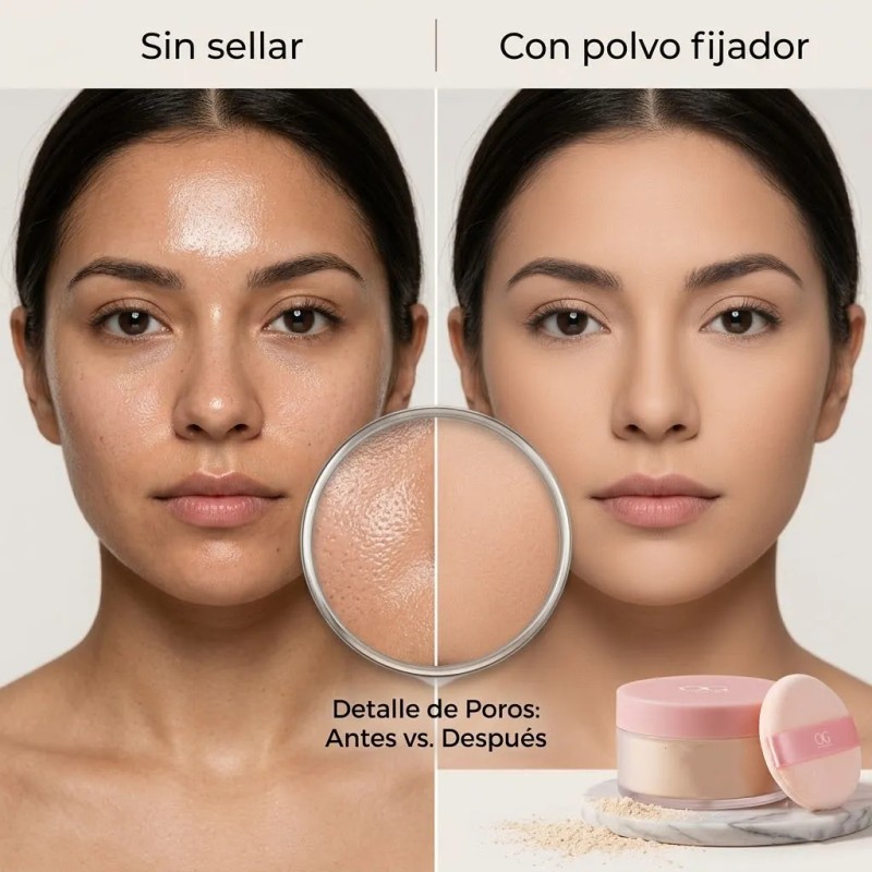 Polvo Suelto Matificante Control Grasa Mate Larga Duración