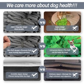 Snuffle Mat for Dogs Treat Dispenser,Dog Puzzle Toys Interactive Game,Sniff Foraging Mats for Pet Relieve Stress and Boredom,Machine Washable,Non-slip,Durable(21''x 16''） (Grey)