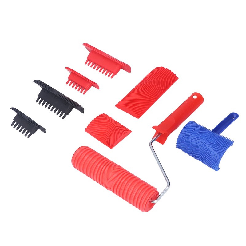 Rubber Wood Graining Tool Handheld Wood Texture Pattern Roller for