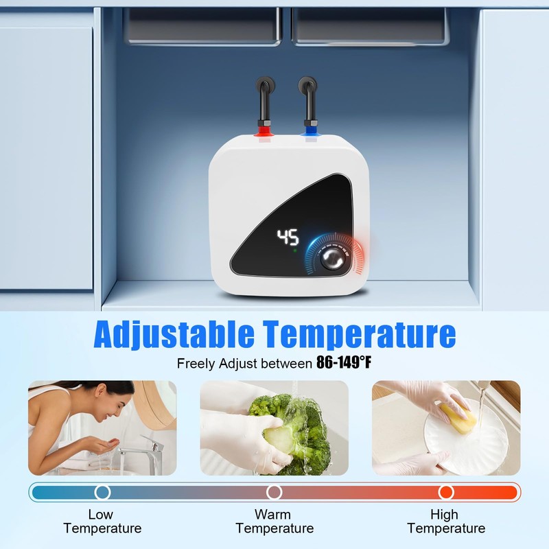 LIAPDG 1500W Electric Water Heater, 110V 2.11Gallon Electric Instant Hot