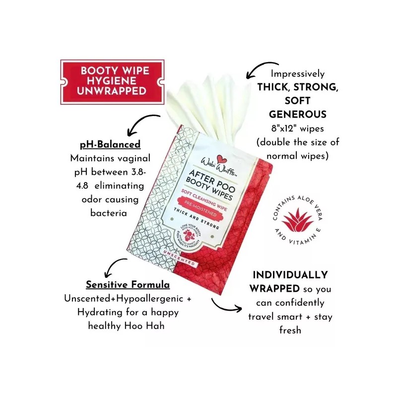 WABI WHIFFS AFTER POO BOOTY WIPES UNSCENTED SOFT CLEANSING WIPE-6