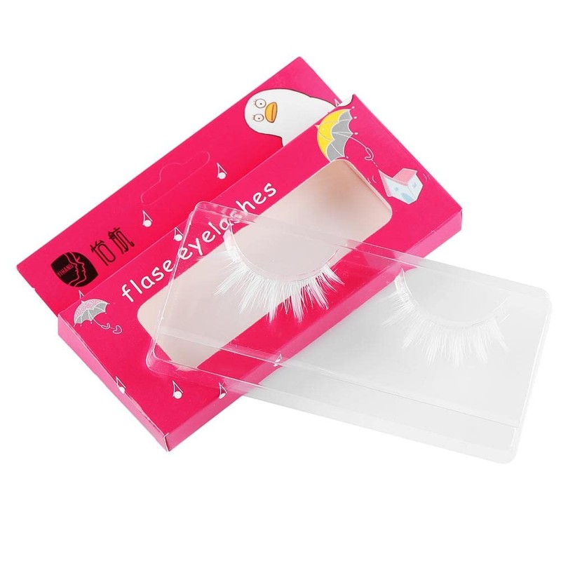 Beautiful White False Eyelashes Long Cross Eyelash Extensions False Eyelashes
