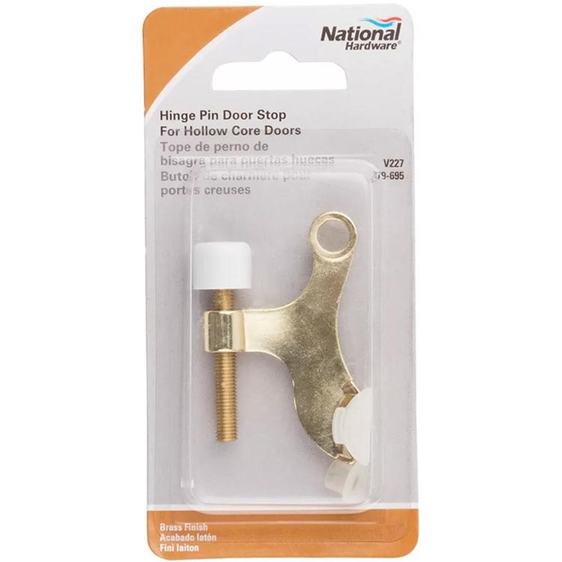 National Hardware N279-695 V227 Hinge Pin Door Stop in Brass