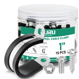 OURU 15PCS 1 Inch Cable Clamps with 35PCS Screws Assortment Kit(25mm)