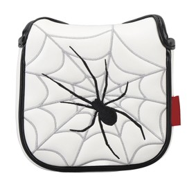 Fockety Funda para Cabeza de Putter, Diseño Bordado, Resistente Al Agua, Interior Suave, Funda para Putter de PU, Ligera y Portátil, Funda para Putter de Araña para Almacenamiento en el