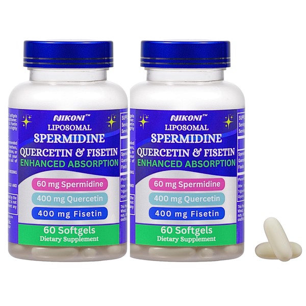 Nikoni Liposomal Spermidine, Quercetin, Fisetin 860mg Supplement for Healthy Aging,
