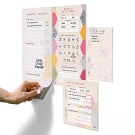 Pregnancy and Baby Planning Bundle | Reusable Dry Erase Pregnancy Schedule, to Do and Reminders with Smudge-Free Tackie Marker | Clings to Stainless Steel & Glass | USA Made by M.C. Squares