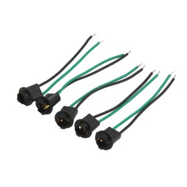 ACROPIX 2 Wires 168 194 T10 LED Light Socket Turn Signal Light Wire Harness Connector Black - Pack of 5