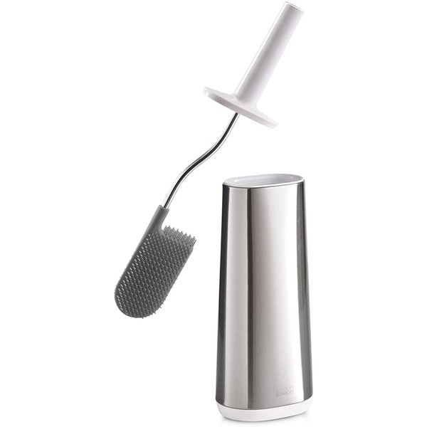 Joseph Joseph 70517 Flex Toilet Brush with Slim Holder Flexible Anti-Drip, Stainless Steel