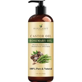 Handcraft Aceite De Ricino Y Romero 100% Puro 236 Ml
