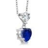 Gem Stone King 925 Sterling Silver Blue Created Sapphire and