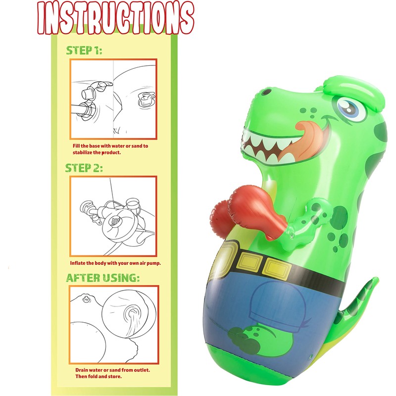 JOYIN Inflatable T-Rex Dinosaur Bopper 47 Inches, Bop Bag Inflatable