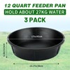 Midollarle 3Pcs Heavy Duty Rubber Feeder Pan, 12Q/3Gal Horses Feed