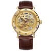 FORSINING Automatic Mechanical Hollow Out Waterproof PU Leather Strap Male