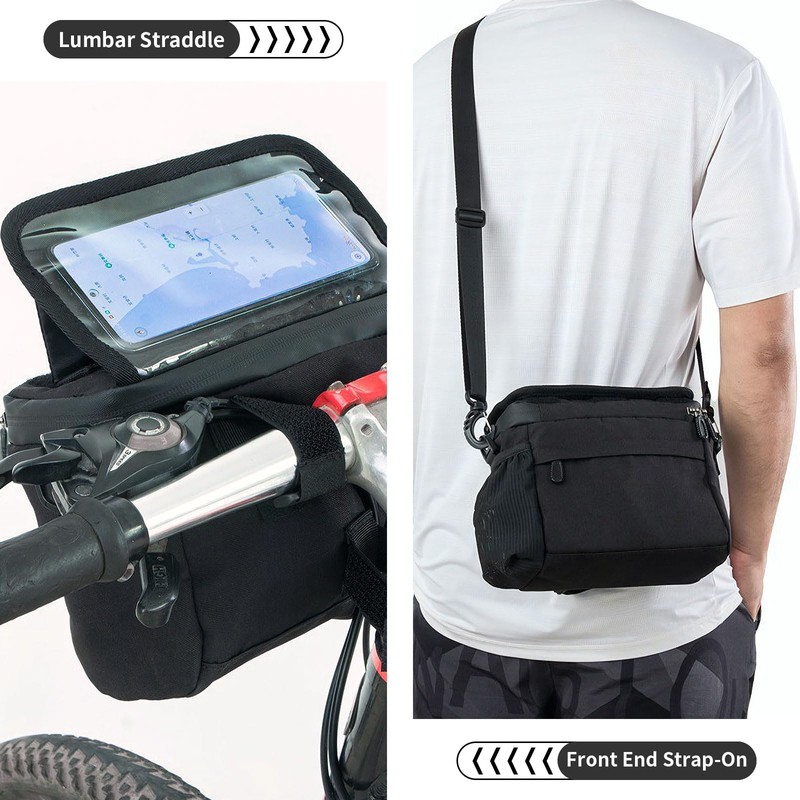 Granvoo Bicycle Bag 4L, Handlebar Bag Bicycle Waterproof Bicycle Basket