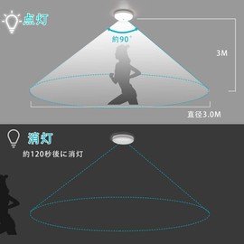 Small Motion Sensor LED Ceiling Light, Light Fixture, Hallway, Entrance Light, 5000K, 60W Equivalent, Ceiling, Easy Installation, Daylight White, 900lm, Set of 2