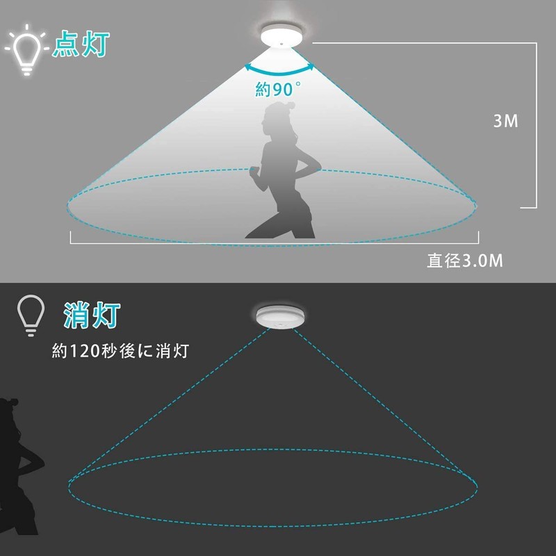 Small Motion Sensor LED Ceiling Light, Light Fixture, Hallway, Entrance