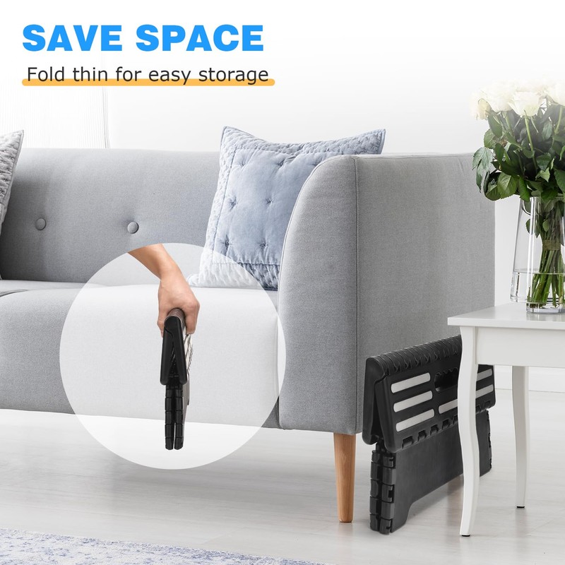 LISRUGEN 5" H Folding Step Stool for Adults & Elderly,