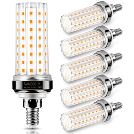 E12 LED Bulb, 6pcs 20W LED Corn Light Bulb 150W Equivalent 2500Lumen 3000K Warm White Non-Dimmable LED Candelabra Light Bulbs for Ceiling Fan Home Kitchen Bathroom Indoor