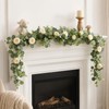 2 Pack 12FT Artificial Eucalyptus Flower Garland with 6 Champagne