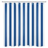 LB Blue and White Striped Fabric Shower Curtain for Bathroom
