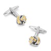 Gold Silver Knot Cufflinks Two Tone Elegant Look Premium Quality