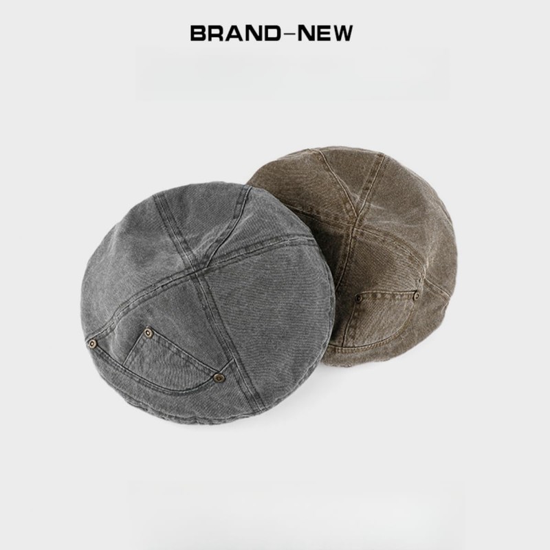 Weuiean JNH-071 Denim Beret Women's Hat, Retro Painter Hat, Adjustable