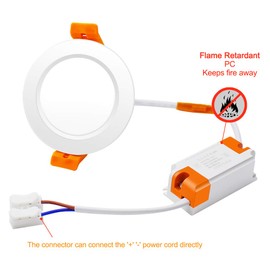 BIRRAY 3 Inch LED Recessed Lighting, 5W(40W Halogen Equivalent) Dimmable LED Downlight, 3000K Warm White, CRI80, LED Ceiling Lights with LED Driver (6 Pack)