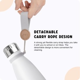 Mollcity Small Water Bottles -9 oz Stainless Steel Insulated Water Bottles for Back to School Reusable Metal Flask for Girls (White)