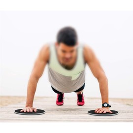 Sliding discs, 2 pieces sliders for training, double-sided gliding discs, gliding disc, fitness training for use on carpet, hardwood floors (black)